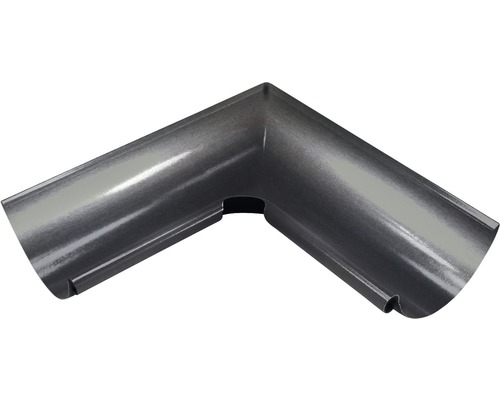 Angle extérieur PRECIT acier semi-circulaire 90 degrés Magnelis® gris DN 125 mm Angle de gouttière pour relier deux gouttières à un angle de 90 degrés