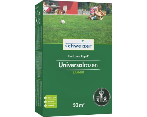 Eric Schweizer Semences de gazon Gazon universel 50 m² 1,25 kg Graines pour gazon universel Schweizer Uni Lawn Royal pour 50 mètres carrés