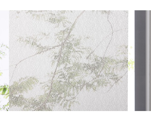 Film décoratif avec motif de plantes sur verre