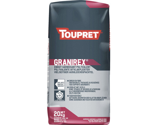 Toupret Enduit de rebouchage Granirex et de ragréage mural extérieur 20 kg