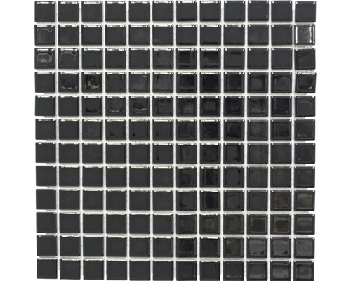 Mosaïque céramique Quadrat uni CD144 noir brillant 30x30 cm