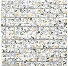 Carreau de mosaïque à motif floral