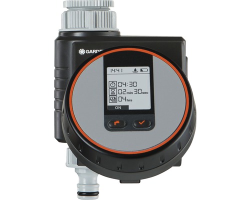 Ordinateur d''arrosage Gardena avec affichage numérique pour contrôler l''arrosage du jardin