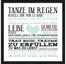 Tableau mural encadré avec la citation : Danse sous la pluie