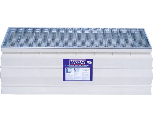 Rehausse de cour anglaise Wolfa renforcé 201 x 35 x 60 cm sans grille caillebotis