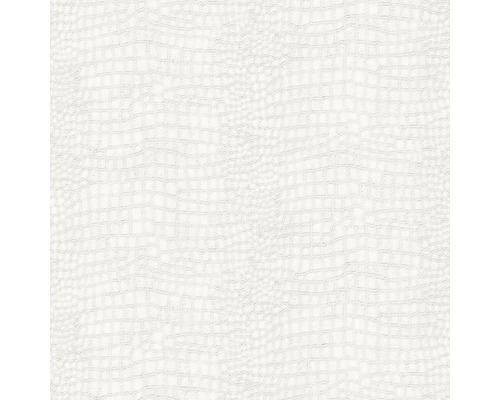 Papier peint blanc avec motif crocodile