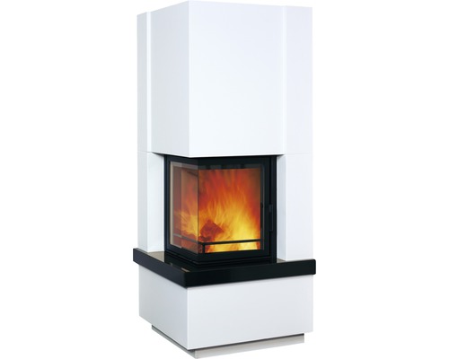 Cheminée en kit Hark Easy 500 habillage blanc en béton accumulateur de chaleur (est livré sans coloris et peut être teinté de manière individuelle) 8 kW