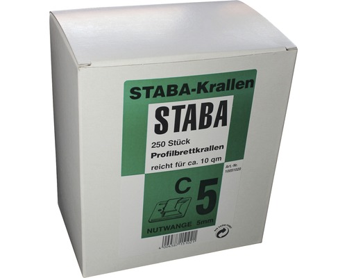 Paquet de griffes Staba pour fixation de panneaux profilés, 250 pièces