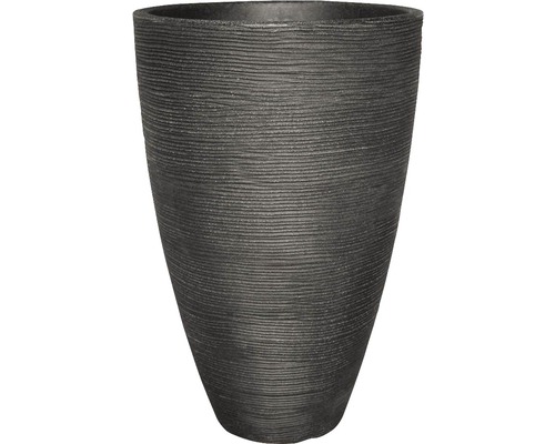 Vase geli à rainures plastique Ø 40 H cm 60 cm anthracite