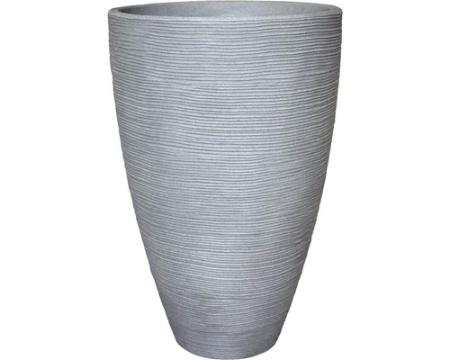 Vase geli à rainures plastique Ø 40 H cm 60 cm gris