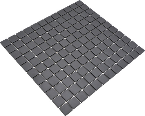 Mosaïque céramique Quadrat uni noir non émaillé 32.7x30.2 cm