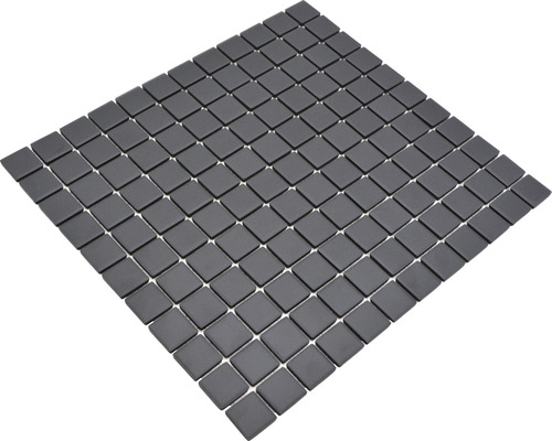 Mosaïque céramique Quadrat uni noir non émaillé 32.7x30.2 cm Carreaux de mosaïque en céramique, disposés en carré