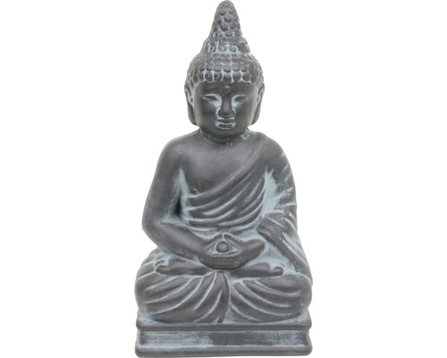 Figurine de jardin Asie H 26 cm céramique gris