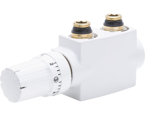 Thermostat Raccordement Rotheigner variable (passage droit ou angulaire) Quattro 1/2 pouce blanc