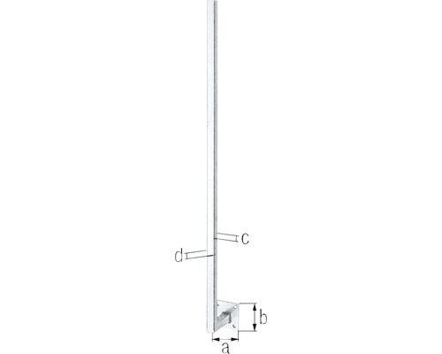 Geländerpfosten mit Maßangaben