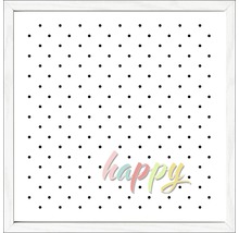 Cadre décoratif avec motif à pois et l''inscription Happy