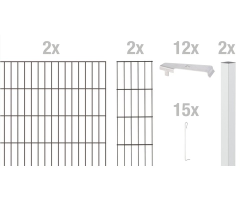 ALBERTS Gabionen Cluster Grundset 200 x 80 cm, anthrazit