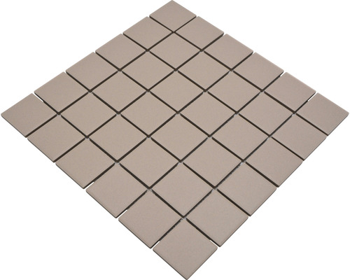 Keramikmosaik Quadrat uni hellbeige unglasiert 29,1x29,1 cm