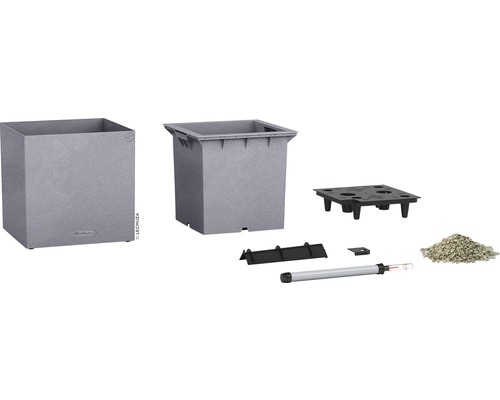 Pot de fleurs Lechuza Cube avec accessoires