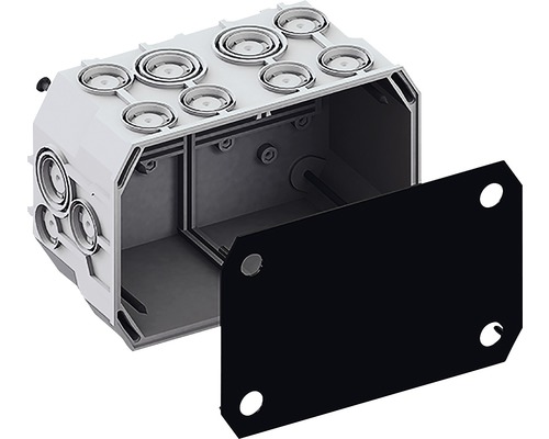 AGRO Abzweigdose 170x115x95mm Leergehäuse mit schwarzer Abdeckung für Elektroinstallationen