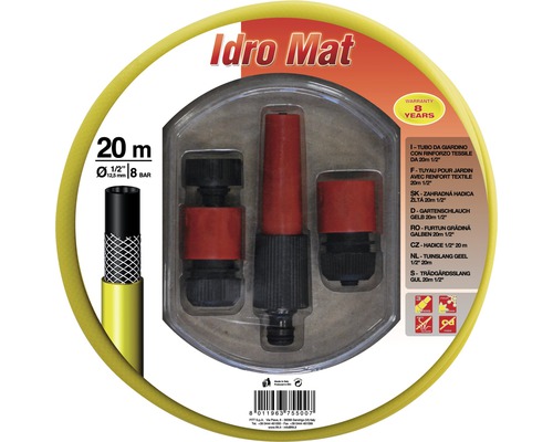 Ensemble de tuyau d’arrosage de jardin 1/2 pouces, 20 m Kit de tuyau d''arrosage 20 mètres avec raccords