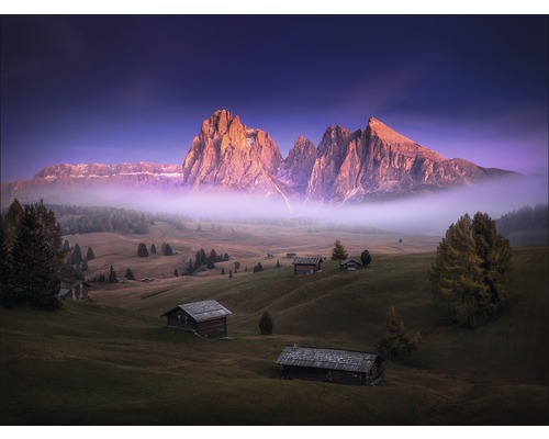 Tableau sur toile Mist & Mountain 84x116 cm