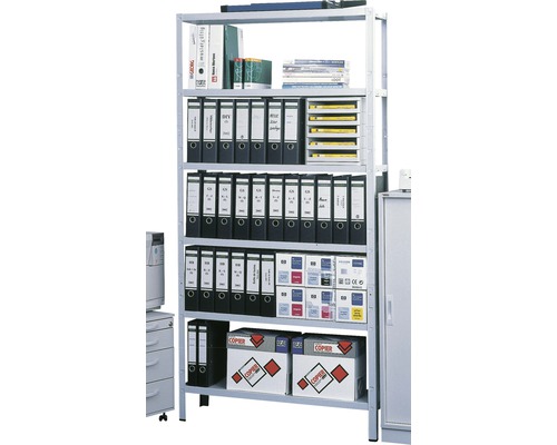 Étagère d'archives galvanisée 1000 x 2000 x 300 mm 6 tablettes Étagère d'archives galvanisée 1000 x 2000 x 300 mm 6 tablettes