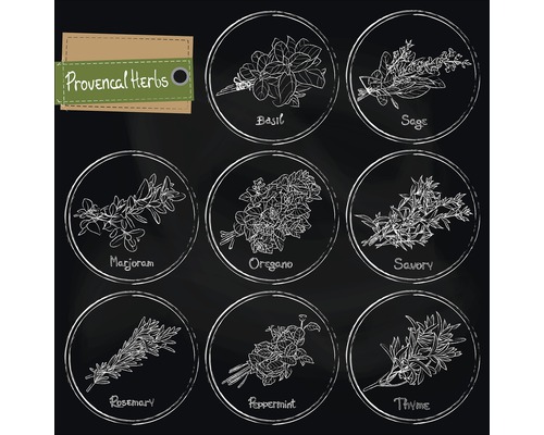 Glasbild Provencal Herbs 20x20 cm