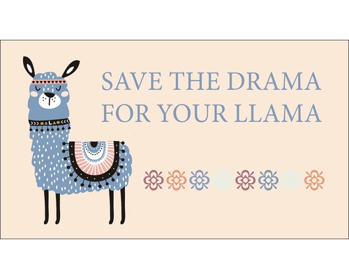 Panneau décoratif Lama Slogan 15x30 cm