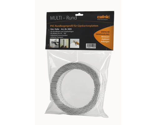 Catnic Multi Rund Profilé cintré en PVC pour plaques de plâtre, rouleau de 10 mètres