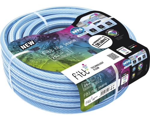 Tuyau d''arrosage Fitt nts Jeans enroulé, longueur 25 mètres