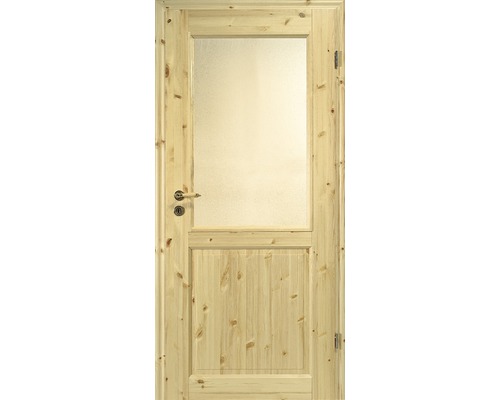 Porte en bois avec insert en verre