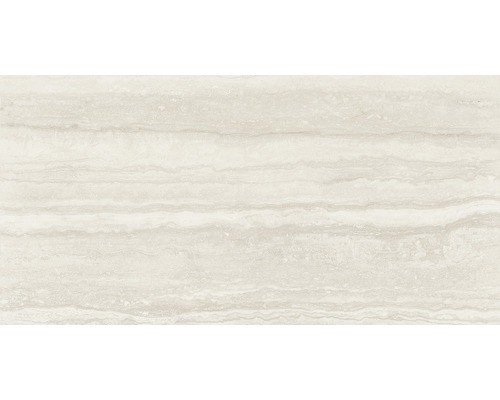 Wand- und Bodenfliese Memento Travertino bianco lappato 59x118 cm