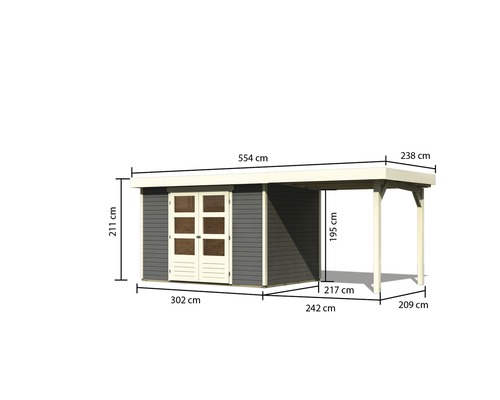 Abri de jardin avec auvent et dimensions