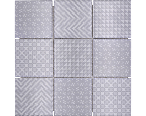 Keramikmosaik Quadrat Geo Grey 30x30 cm