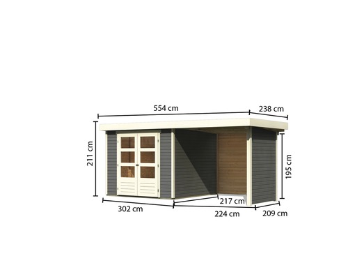 Dimensions cabane de jardin avec double porte