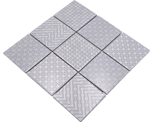 Motif de carreaux carrés avec différents motifs géométriques