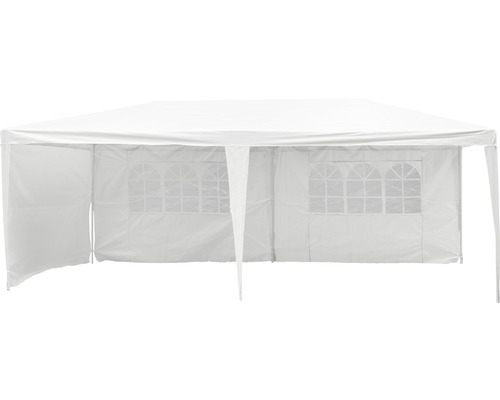 Tente de réception blanche avec parois latérales et fenêtres