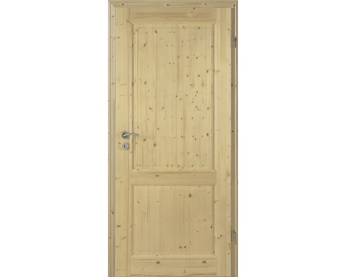 Holztür mit Türrahmen und Türgriff