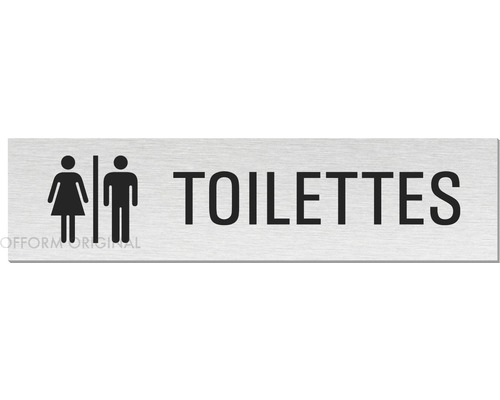 Plaque d'avertissement Toilettes 160x40mm