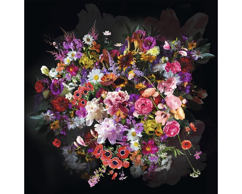 Glasbild Blumenstrauss I 20x20 cm