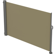 Seitenmarkise ausziehbar 1,6x3 Stoff Uni beige Gestell RAL 9006 weissaluminium mit abnehmbarem Pfosten