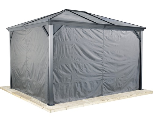 Pavillon avec parois latérales en textile pour plus de protection et d''intimité