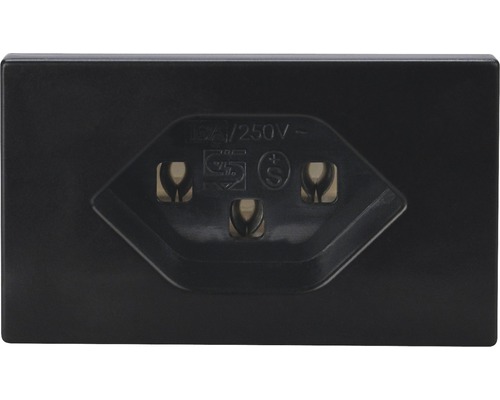 FLF Steckdose T23 IP 20 schwarz Steckdoseneinsatz mit Schweizer Norm