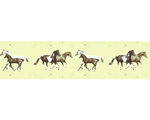 Frise 35838-1 Little Stars vert clair chevaux Bordure avec motif de cheval pour la décoration murale