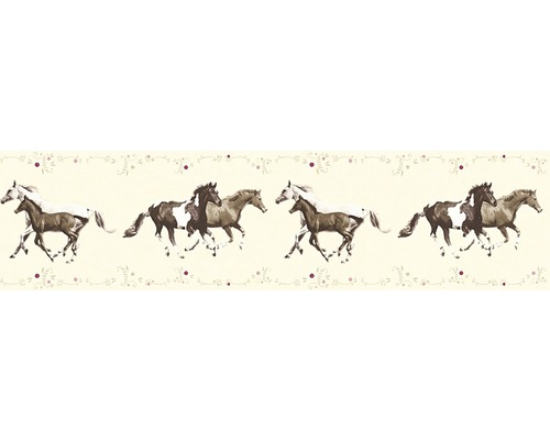 Bordüre 35838-2 Little Stars beige Pferde Tapetenbordüre mit Pferdemotiv