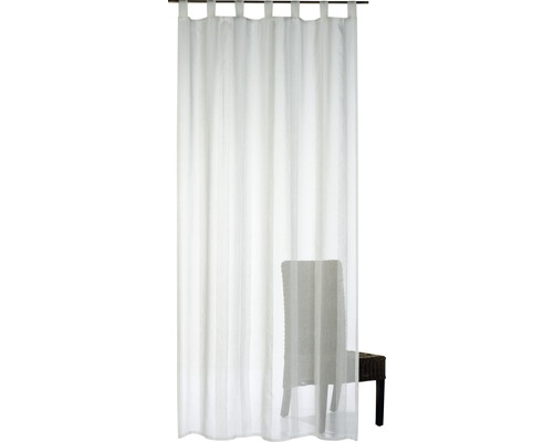 Rideau blanc avec suspension à boucles