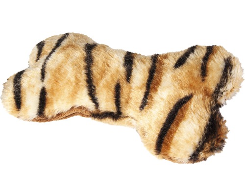 Jouet pour chiens Karlie os en peluche Dexi 18 cm marron motif tigre