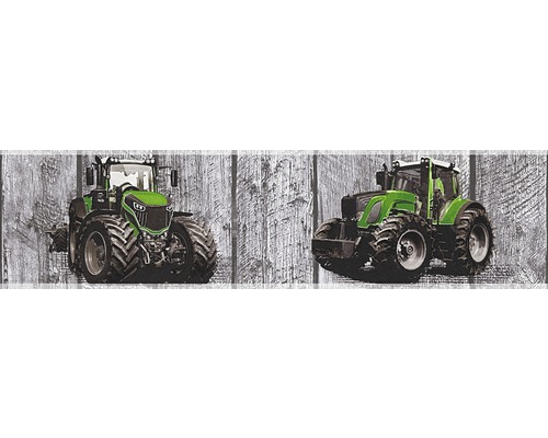 Frise 35843-1 Little Stars bois gris tracteur Papier peint avec motif de tracteur
