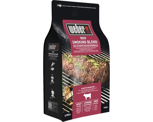 Weber® Räucherchips Smokerchips Beef Grillen, Räuchern, Aroma Weber Beef Smoking Blend Räuchermischung in einer 0.7 Kilogramm Packung